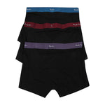 Paul Smith Underwear Black boxers with colored waistband, 3 pack.