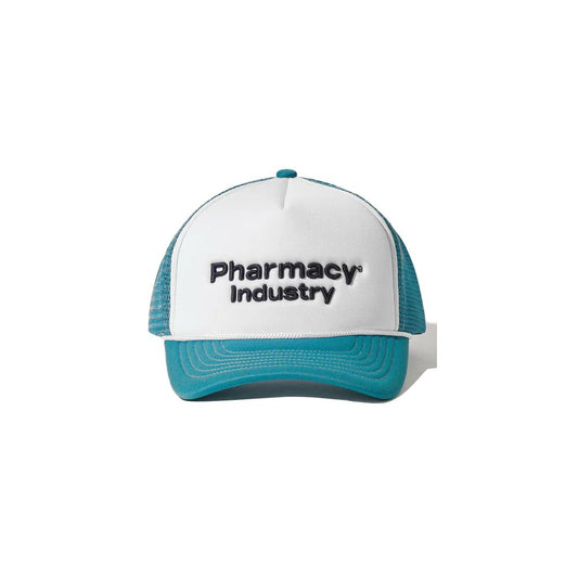 Pharmacy Industry Green Polyester Hat with logo embroidery, visor, mesh back, and adjustable closure for comfort and style.