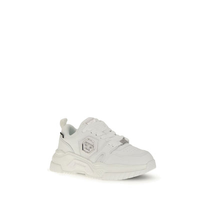 Philipp Plein White Polyester Athletic Sneakers