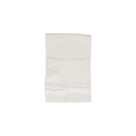 Pieces Beige Polyester Scarf with sequin details for elegant style.