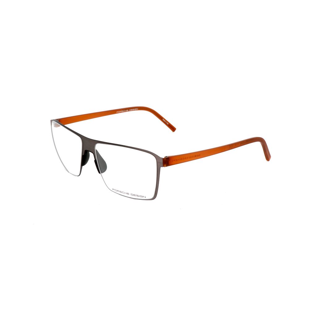 Porsche Design Gray Metal Frames, P8309B56, eyeglasses with gray metal and brown temple, size 56/16/145 mm.
