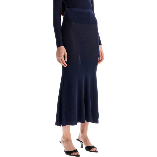 Self-Portrait Self Portrait long lurex knit skirt