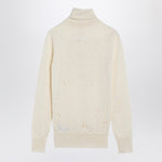 MM6 Maison Margiela Distressed turtleneck sweater with Numeric Signature S52HA0299M13134/R_MM6-103_323