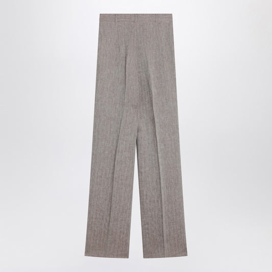 Max Mara Studio Beige straight linen pants SATIRALI/Q_MAXMS-004_102