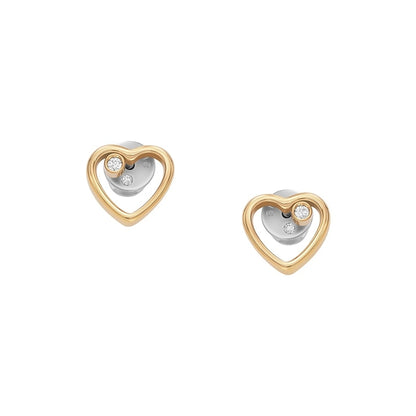 Heart-shaped earrings from SKAGEN DENMARK JEWELS JEWELRY Mod. SKJB1008710 with elegant gold accents and embedded stones.