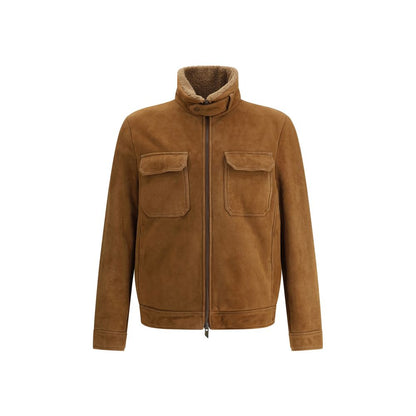 Salvatore Santoro Brown Leather Shell Jacket