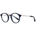 Sandro Blue Women Glasses Frame, round full-rim style, blue plastic frame, demo lenses, includes branded case, for women.
