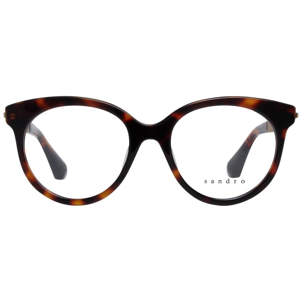Sandro Brown Women Glasses Frame, butterfly style, metal & plastic full-rim, size 48-17-135, includes branded case, no spring hinge.