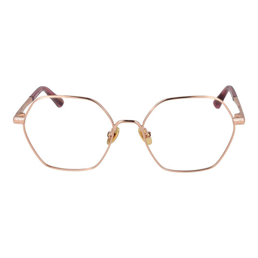 Scotch & Soda Rose Gold Women Glasses Frame, square full-rim style, metal frame, model size 53-17-135, demo plastic lenses.