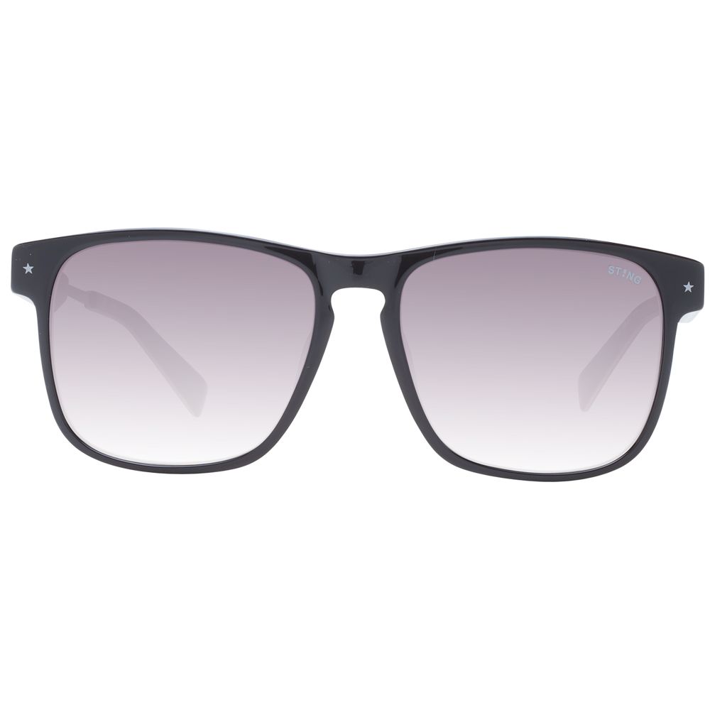 Sting Brown Men Sunglass with full-rim acetate frame, square style, gradient plastic lenses. Includes branded case, 100% UVA & UVB protection.