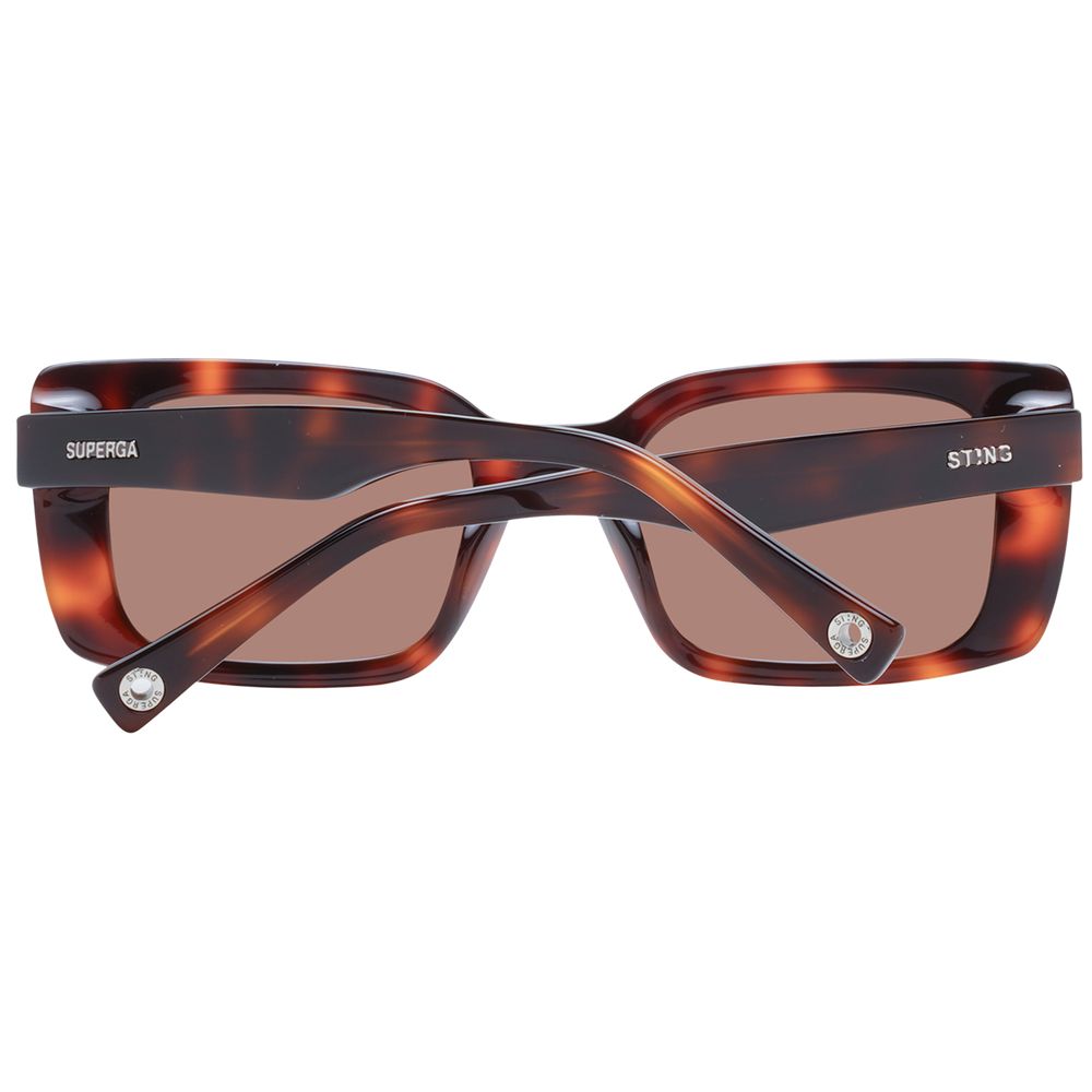 Sting Brown Unisex Sunglass with full-rim acetate frame and brown lenses, perfect for 100% UVA & UVB protection.