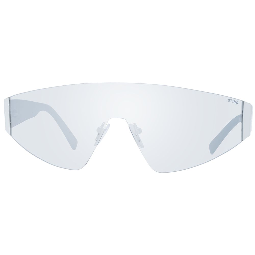 Sting Gray Unisex Sunglass with grey mirrored lenses, rimless metal frame, and 100% UVA & UVB protection; includes branded case.