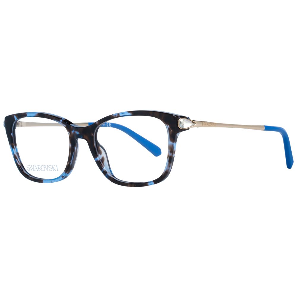 Swarovski Brown Women Optical Frames, square plastic full-rim design with brown frame and branded case included, size 49-16-135.