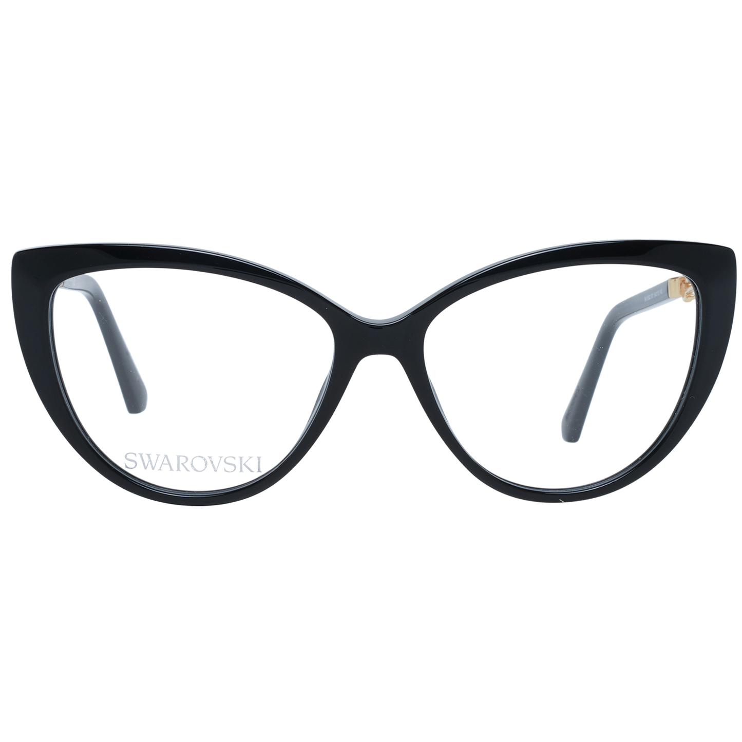 Swarovski Elegant Black Cat Eye Designer Eyeglasses with full-rim frames for modern luxury and style.