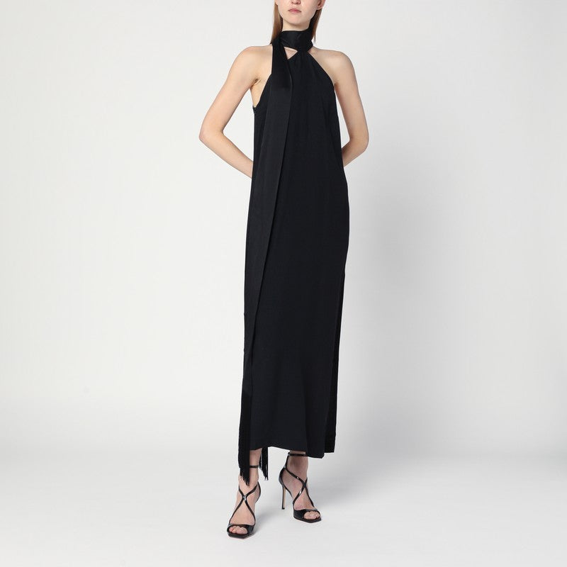 Taller Marmo Black dress in crêpe cady with scarf TMSS2590PL/R_TALLE-133_102