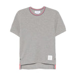 Thom Browne T-shirts and Polos Light Grey with side button fastening and logo patch