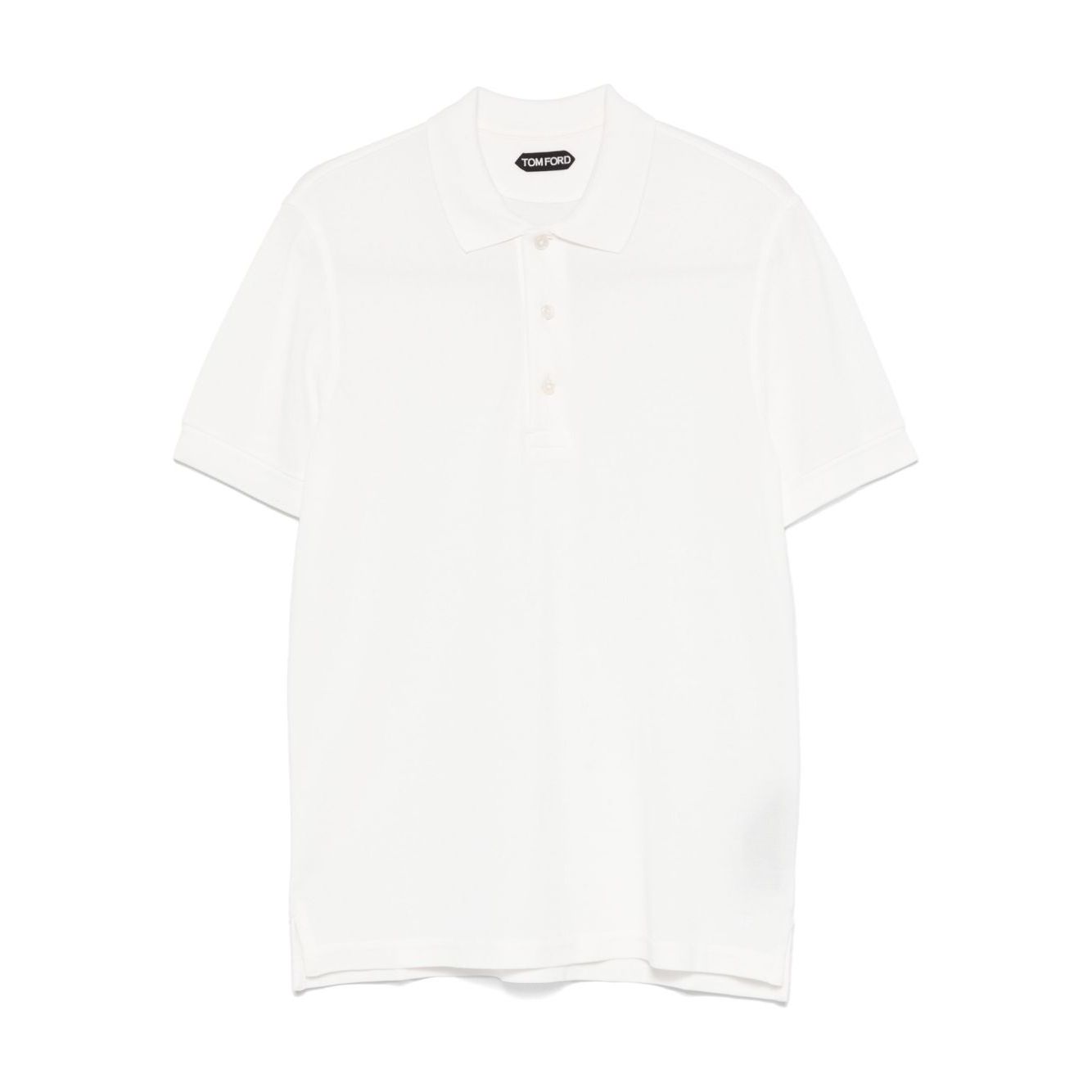 Tom Ford T-shirts and Polos White, featuring button placket, polo collar, short sleeves, straight hem, Lyocell piquet material.