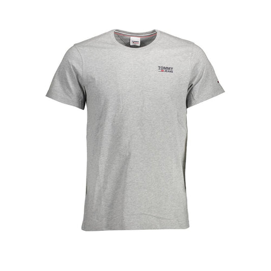 Tommy Hilfiger Brown Cotton Men T-Shirt, short-sleeve crew neck with iconic logo, made from 100% organic cotton for style and comfort.