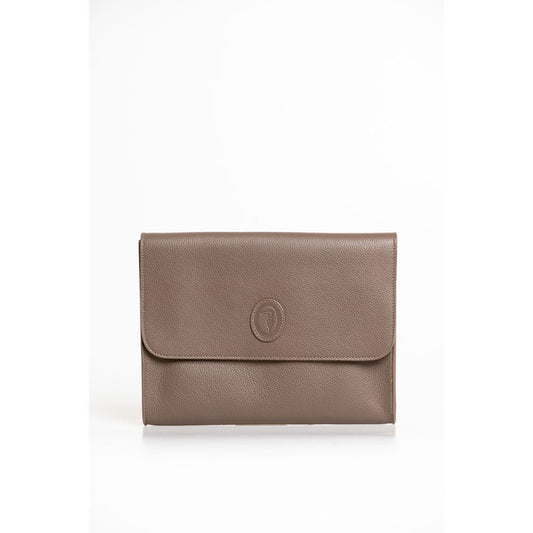 Trussardi Brown Polyester Men Clutch