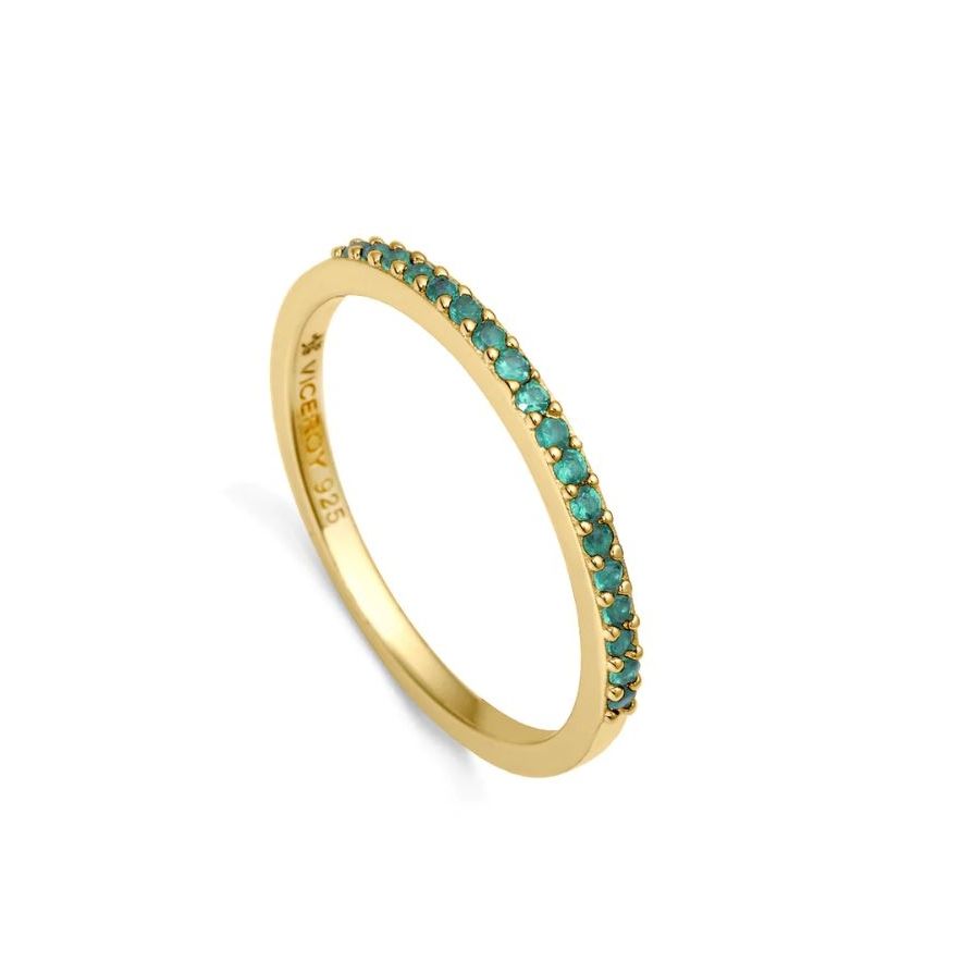 VICEROY JEWELS Mod. 9118A012-32 Lady's ring in Silver 925 with turquoise stones, quartz analog movement, and 28 mm mineral case.