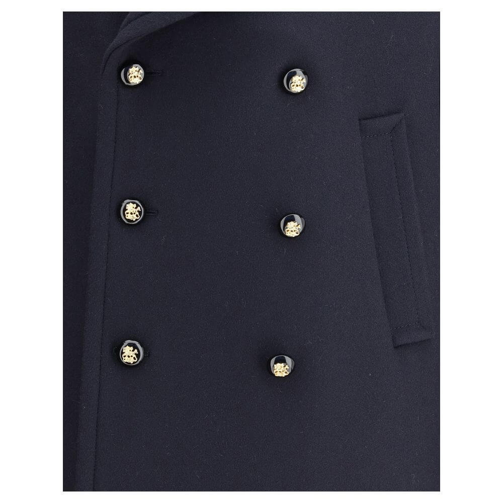 Valentino Blue Fleece Wool Coat