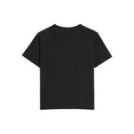 Back view of Valentino Cotton T-Shirt With Le Chat De La Maison Print in black with short sleeves and crew neck.
