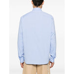 Back view of Valentino Formal Shirt with buttoned cuffs and collar, showcasing elegant style in light blue cotton.