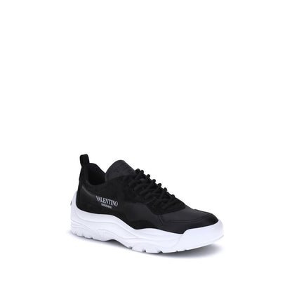 Valentino Garavani Black Calf Leather Bos Taurus Chunky Sneakers