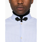 Valentino Striped shirt - light blue cotton with embroidered motif and button fastening.