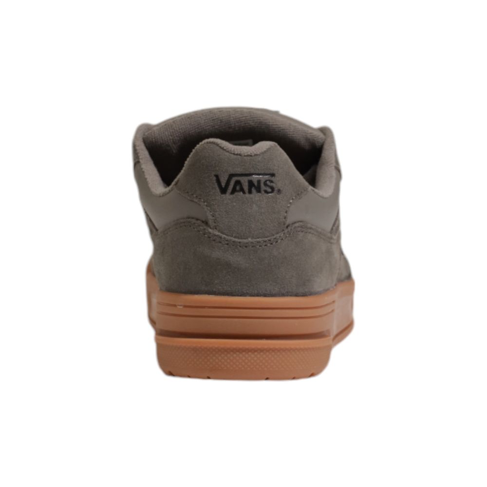 Vans Beige Suede Leather Sneaker rear view showcasing suede texture and classic urban design accents.